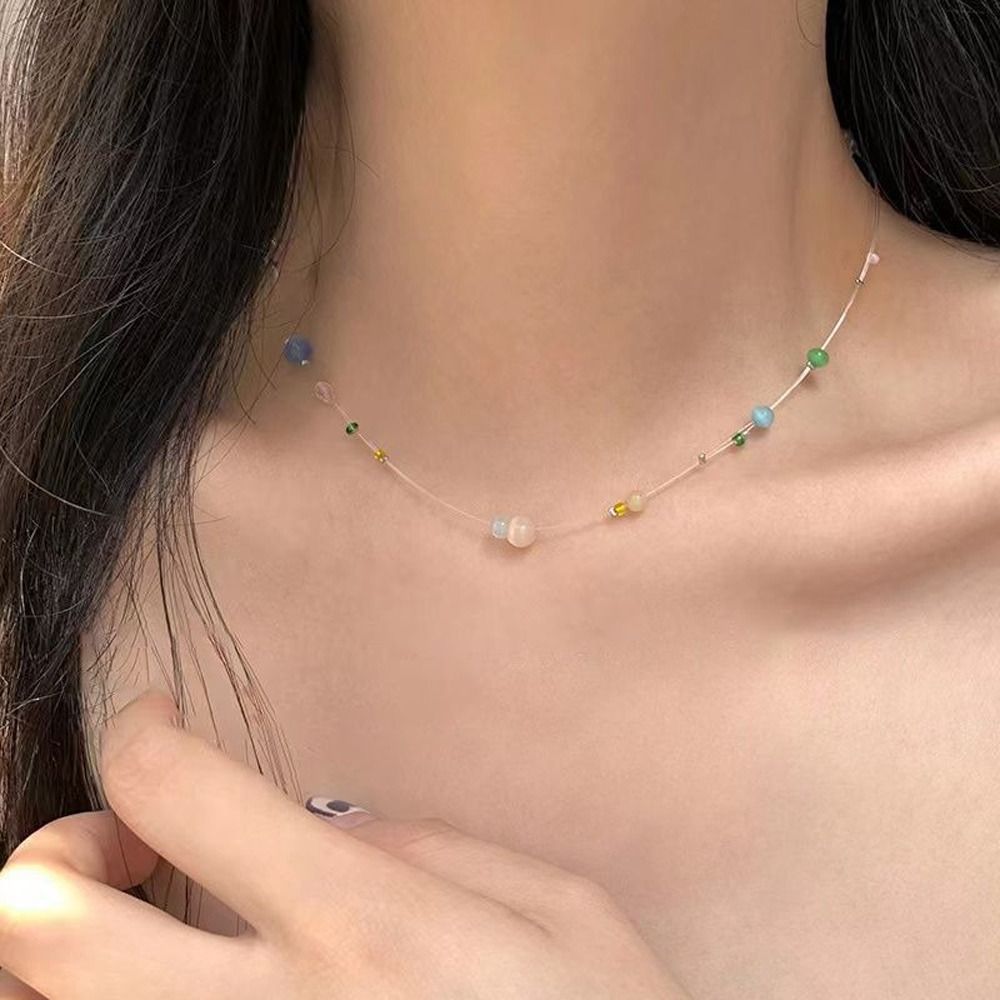 Korean Lifestyle Aesthetic - Delicate Alloy Korean Style Necklace Colorful