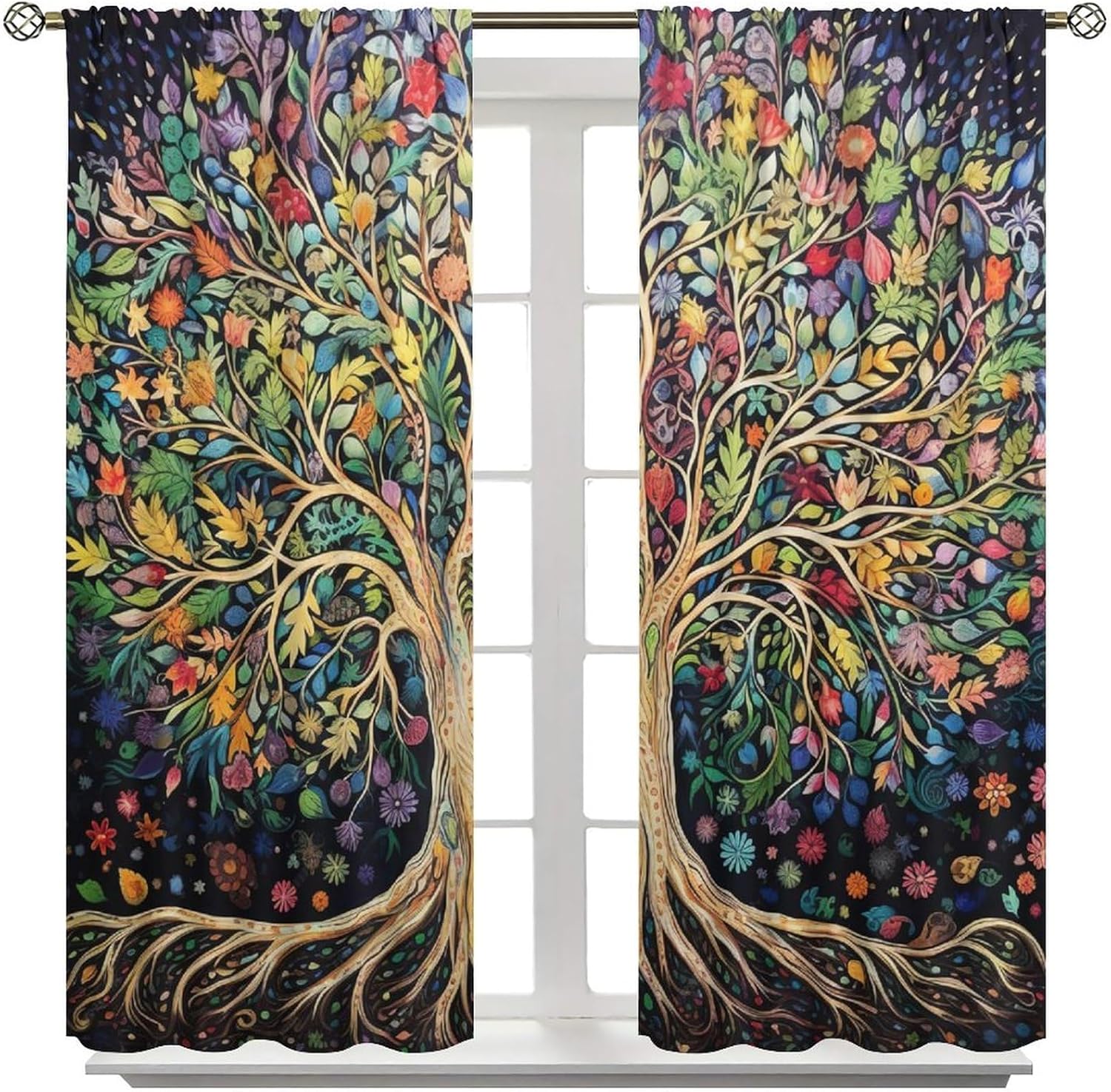 Tree of Life Curtains, Fantasy - Modern Korean Lifestyle のレビューと価格