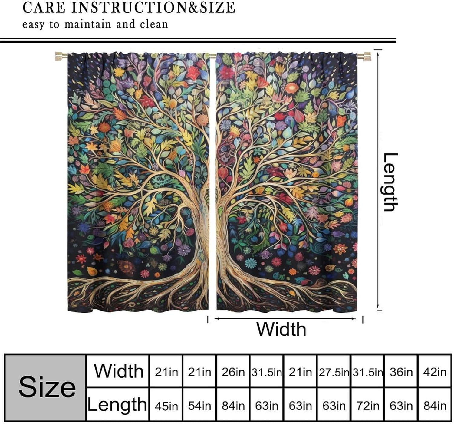Tree of Life Curtains, Fantasy - Modern Korean Lifestyle のレビューと価格