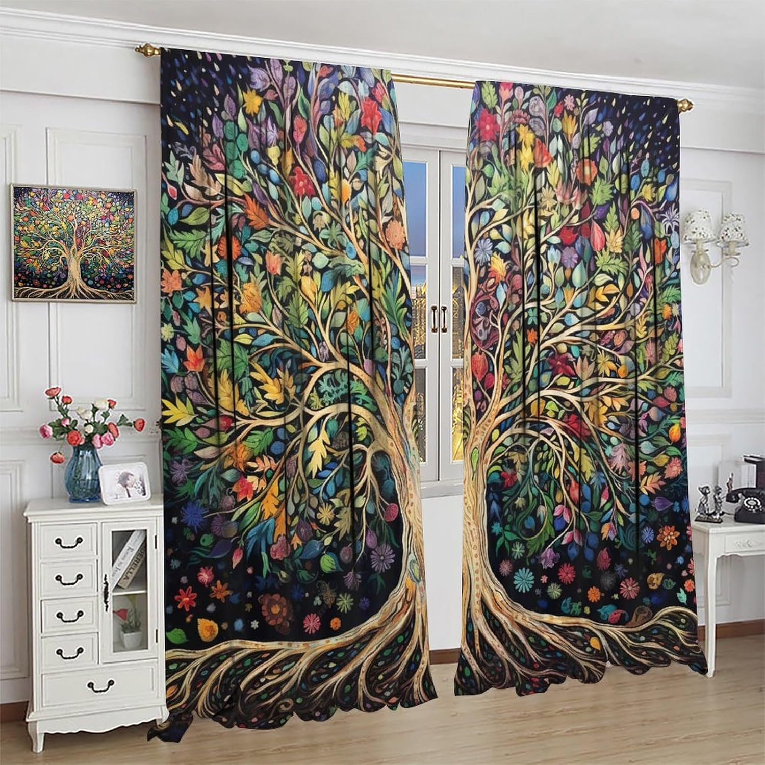 Tree of Life Curtains, Fantasy - Modern Korean Lifestyle のレビューと価格