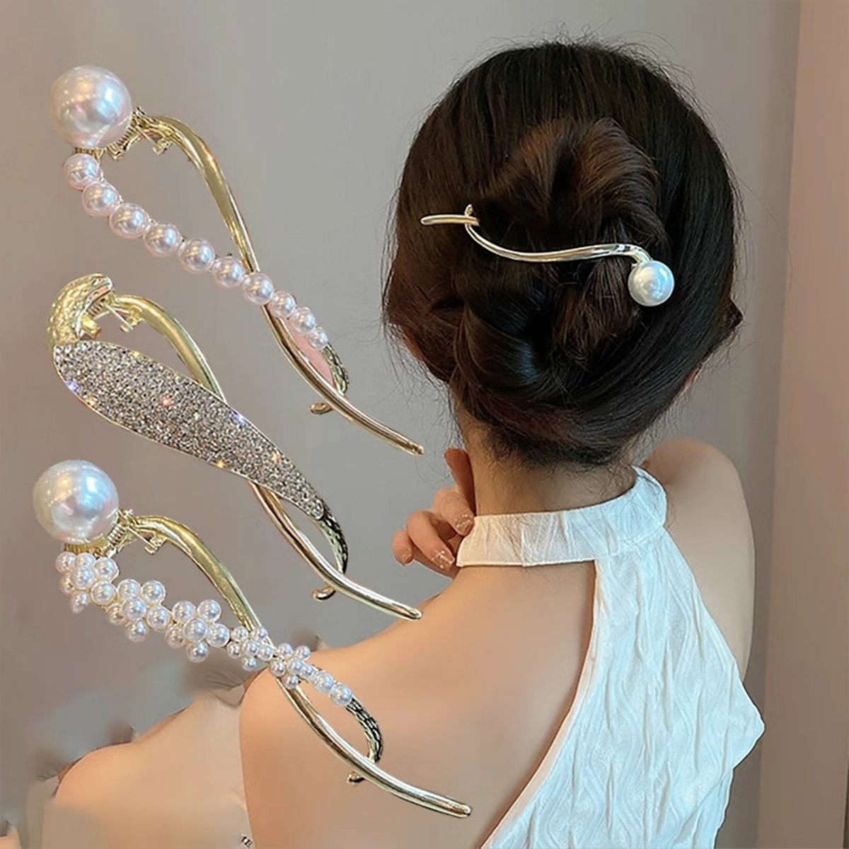Elegant Glitter Pearl Hair Cli - Korean Lifestyle & Kids Boutique のレビューと価格