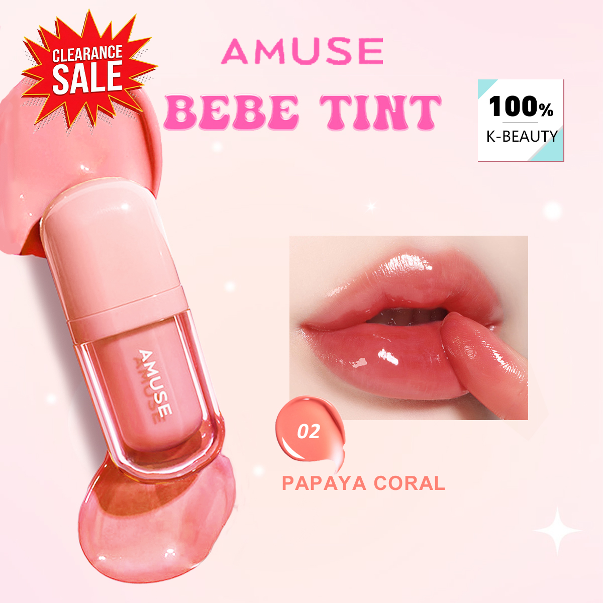[ClearanceSale] AMUSE BEBE TIN - Lip Tint Korean のレビューと価格