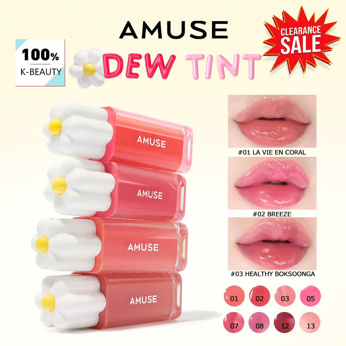 [ClearanceSale] AMUSE DEW TINT - Lip Tint Korean のレビューと価格