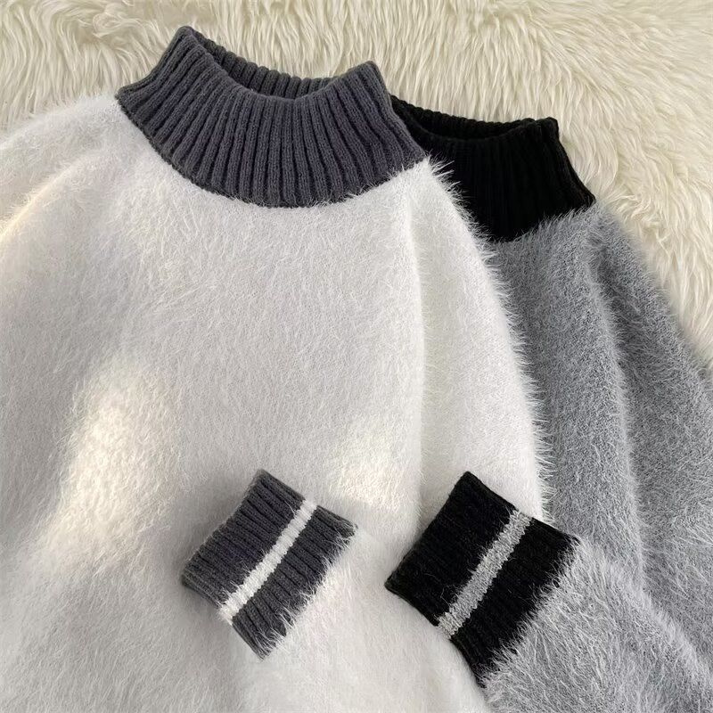 Fur Collar Pullovers Estampado - Modern Korean Lifestyle のレビューと価格