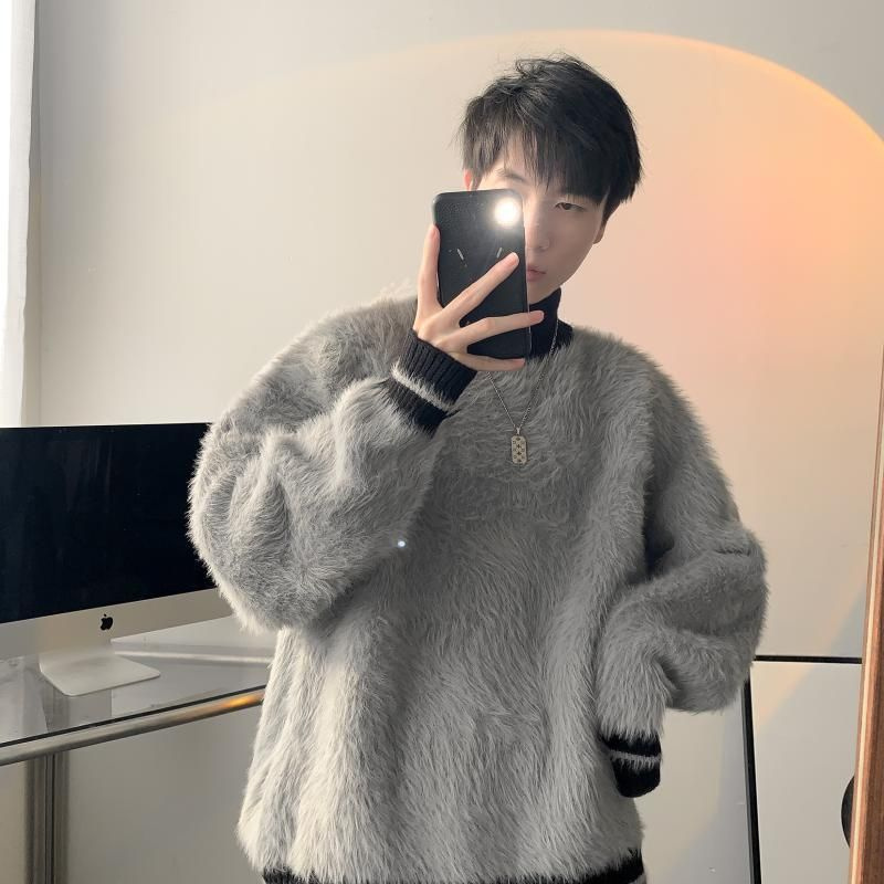 Fur Collar Pullovers Estampado - Modern Korean Lifestyle のレビューと価格