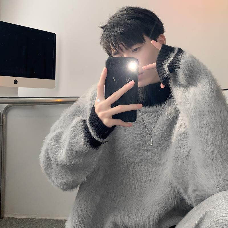 Fur Collar Pullovers Estampado - Modern Korean Lifestyle のレビューと価格
